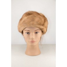 Beautiful 21.5 inches vintage Real Mink Fur brown beige Mujer&apos;s Hat C14   eb-96441517